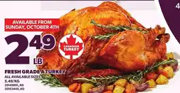 Loblaws Canadian turkey fresh grade a turkey offer
