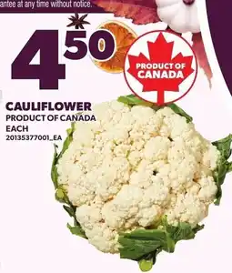 Loblaws Cauliflower offer