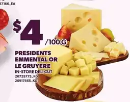 Loblaws Presidents emmental or le gruyere offer