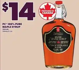 Loblaws PC 100% pure maple syrup offer