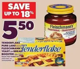 Loblaws Tenderflake pure lard or fleischmann's yeast or bread booster offer