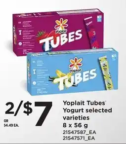 Loblaws Yoplait Tubes Yogurt selected varieties offer