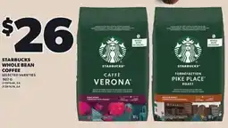 Loblaws Starbucks whole bean coffee selected varieties offer