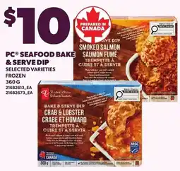 Loblaws PC seafood bake & serve dip offer