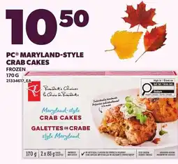 Loblaws PC Maryland-style crab cakes offer