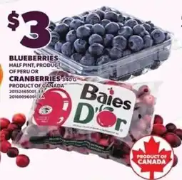 Loblaws Baies D'or blueberries cranberries offer