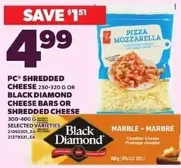 Loblaws Black Diamond shredded cheese offer