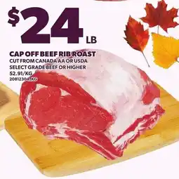 Loblaws Cap off beef rib roast offer