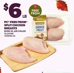 Loblaws PC split chicken breasts offer
