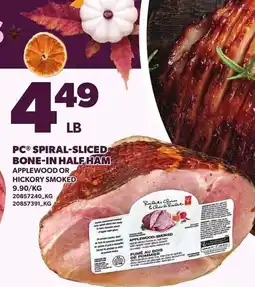 Loblaws PC spiral-sliced bone-in half ham offer