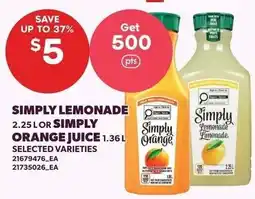 Loblaws Simply lemonade orange juice offer