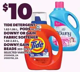 Loblaws Tide detergent downy or gain fabric softener offer
