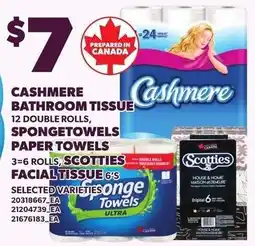 Loblaws Cashmere bathroom tissue sponge towels paper towels facial tissue offer