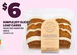 Loblaws Simple Joy sliced loaf cakes offer