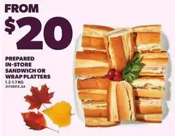 Loblaws Prepared in-store sandwich or wrap platters offer