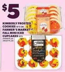 Loblaws Kimberly frosted cookies 10's or farmer's market mini fall cupcakes offer