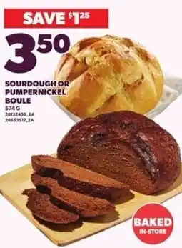 Independent Grocer Sourdough or Pumpernickel Boule offer