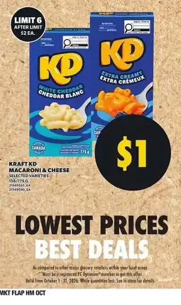 Loblaws Kraft kd macaroni & cheese offer