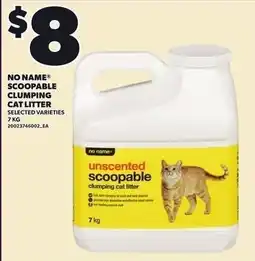 Loblaws No Name unscented scoopable clumping cat litter offer