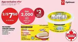 Loblaws No Name cream cheese offer