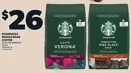 Loblaws Starbucks whole bean coffee offer