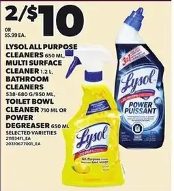 Loblaws Lysol all purpose cleaners offer