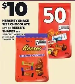 Loblaws Hershey snack size chocolate offer