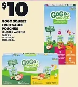 Loblaws Gogo squeeze fruit sauce pouches offer