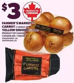 Independent Grocer Farmer's Market carrot or yellow onions offer