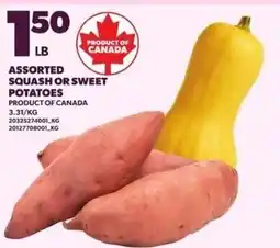 Independent Grocer Assorted squash or sweet potatoes offer