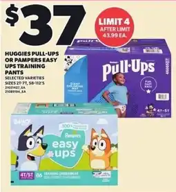 Independent Grocer Huggies pull-ups or Pampers easy ups training pants offer