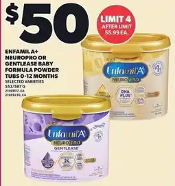 Loblaws Enfamil A+ NeuroPro or Gentlease baby formula powder offer