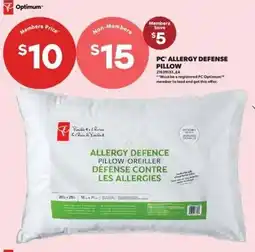 Real Canadian Superstore PC Allergy Defense Pillow offer
