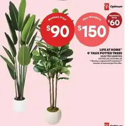 Real Canadian Superstore PC Optimum Life at Home 6' Faux Potted Trees offer