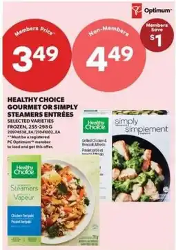 Real Canadian Superstore Healthy Choice Gourmet or Simply Steamers Entrées offer