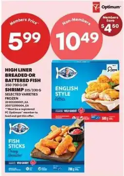 Real Canadian Superstore High Liner breaded or battered fish shrimp offer