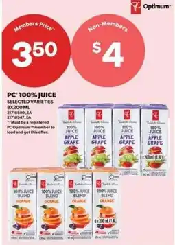 Real Canadian Superstore PC 100% juice offer