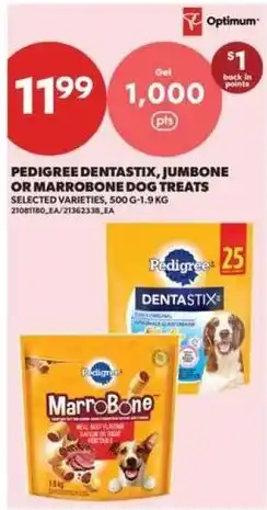 Real Canadian Superstore Pedigree dentastix, jumbone or marrobone dog treats offer