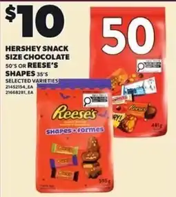 Loblaws Hershey snack size chocolate offer