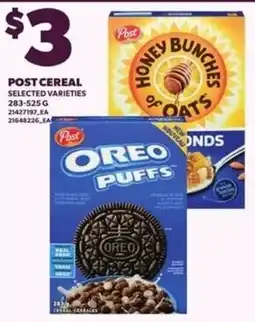 Loblaws Post cereal selected varieties offer