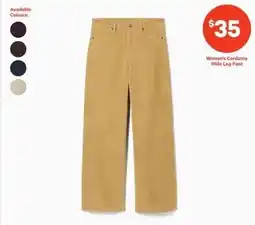 Loblaws Women's Corduroy Wide Leg Pant offer