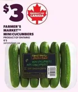 Loblaws Farmer's Market mini cucumbers offer