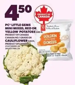 Loblaws PC little gems mini mixed red or yellow potatoes cauliflower offer