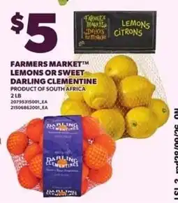 Loblaws Farmers Market lemons or sweet darling clementine offer