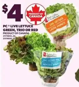 Loblaws PC live lettuce offer
