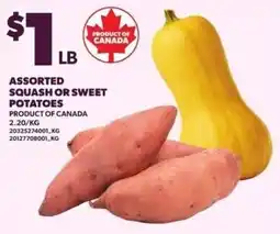 Loblaws Assorted squash or sweet potatoes offer