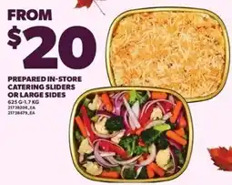 Independent Grocer Prepared in-store catering sliders or large sides offer