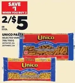 Independent Grocer Unico pasta selected varieties offer