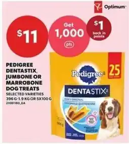 Independent Grocer Pedigree dentastix jumbone or marrobone dog treats offer