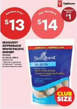 Real Canadian Superstore Seaquest white pacific shrimp offer